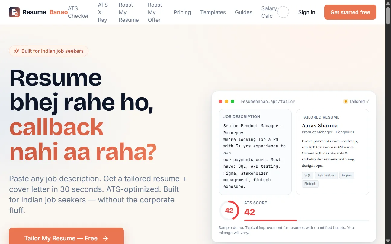 Resume Banao — AI resume tailoring